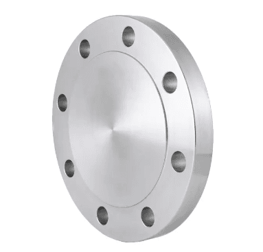 Stainless steel blind flange with raised face and no center bore