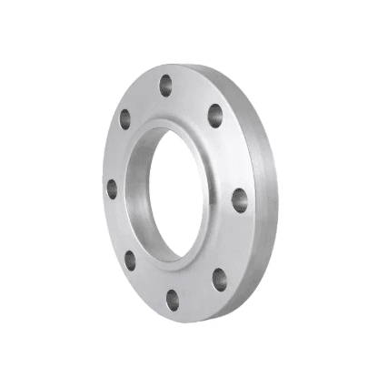 Stainless steel lap joint flange ring used with a stub end