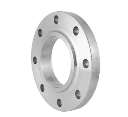 Stainless steel slip-on flange with raised face and bolt circle