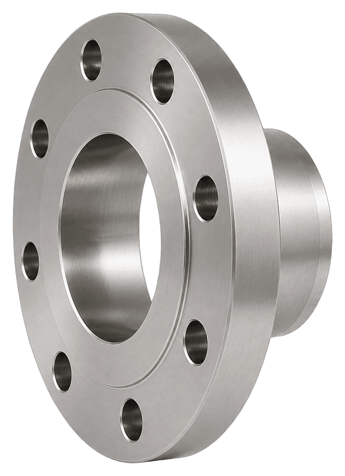 Precision-machined stainless steel welding neck flange
