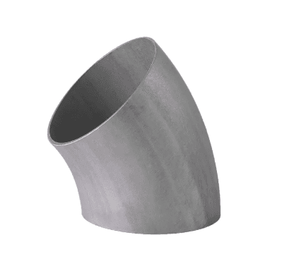 Stainless steel 45 degree butt-weld elbow